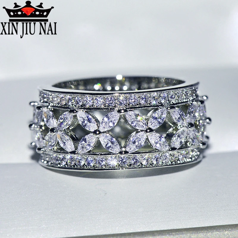 Модное блестящее обручальное кольцо для женщин винтажное праздничное с белым