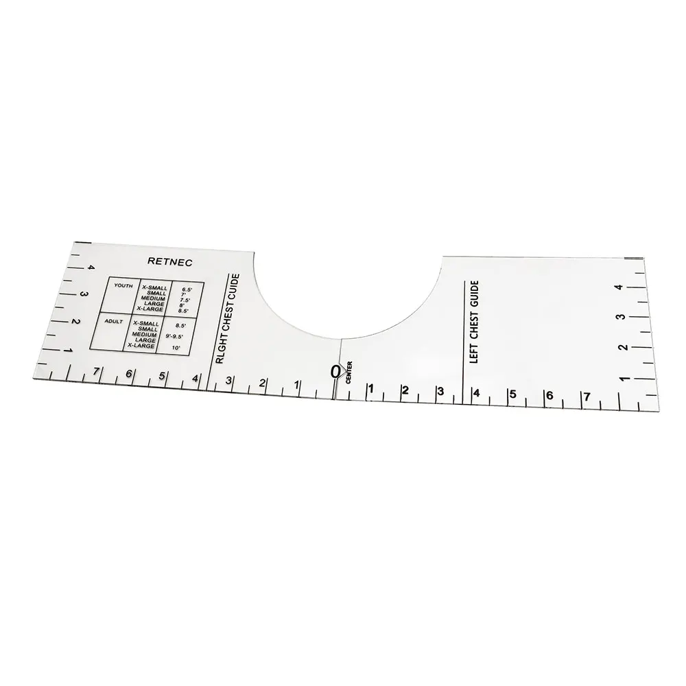 

T-Shirt Ruler Guide Tool Vinyl Press Fabric Cutting T-Shirt Alignment Tool Durable T-Shirt Calibration Ruler Guide Size Chart
