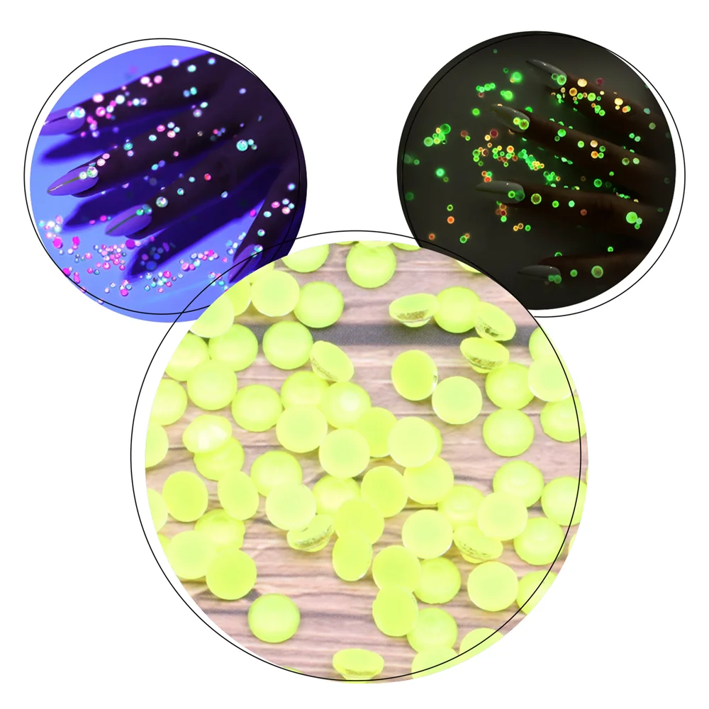 Светящиеся Стразы для дизайна ногтей блестящее Стекло Драгоценный Камень 3D Шарм
