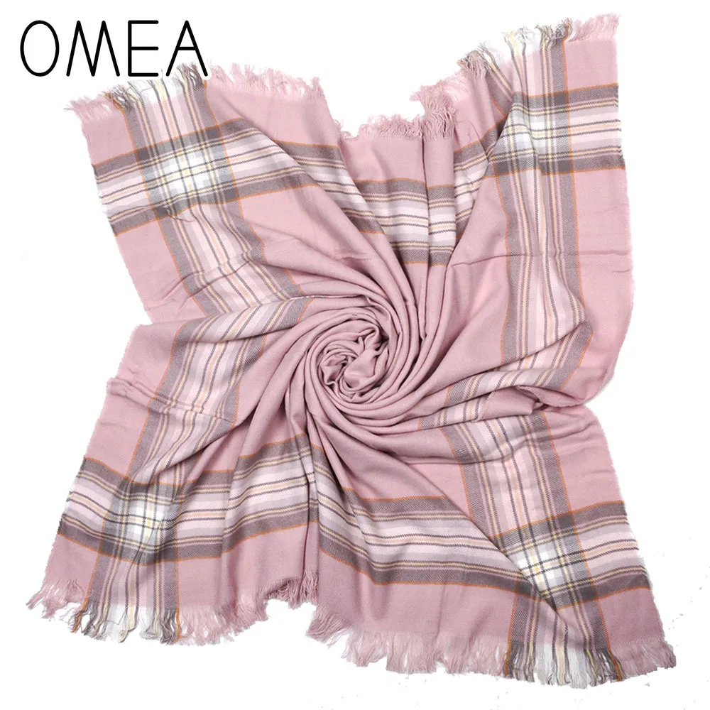 OMEA зимний аксессуар шарф женский квадратный плед платок на голову кашемировое