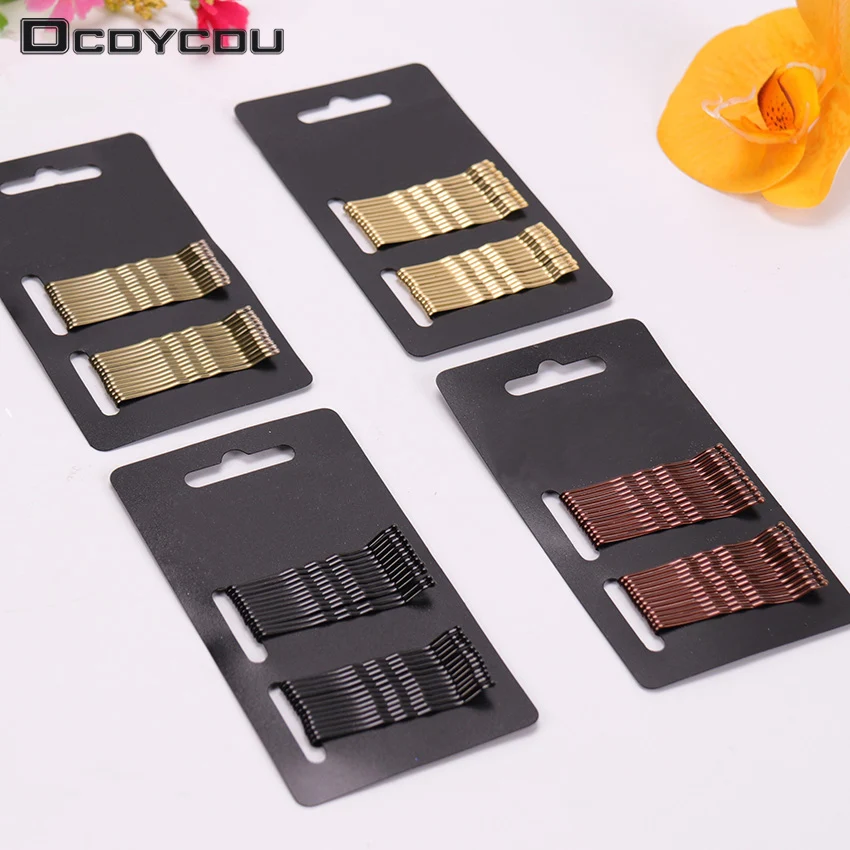 Заколки для волос 24 шт. черные и золотые заколки классические простые волнистые