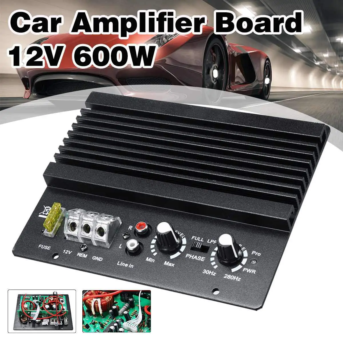 12 В 600 Вт моно автомобильный аудио усилитель мощности мощный бас сабвуферный
