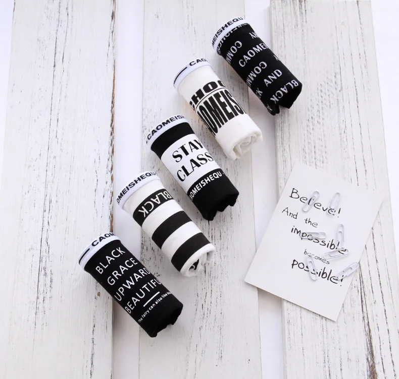 V-TREE женское нижнее белье черно-белого цвета детские трусы для девочек хлопковые