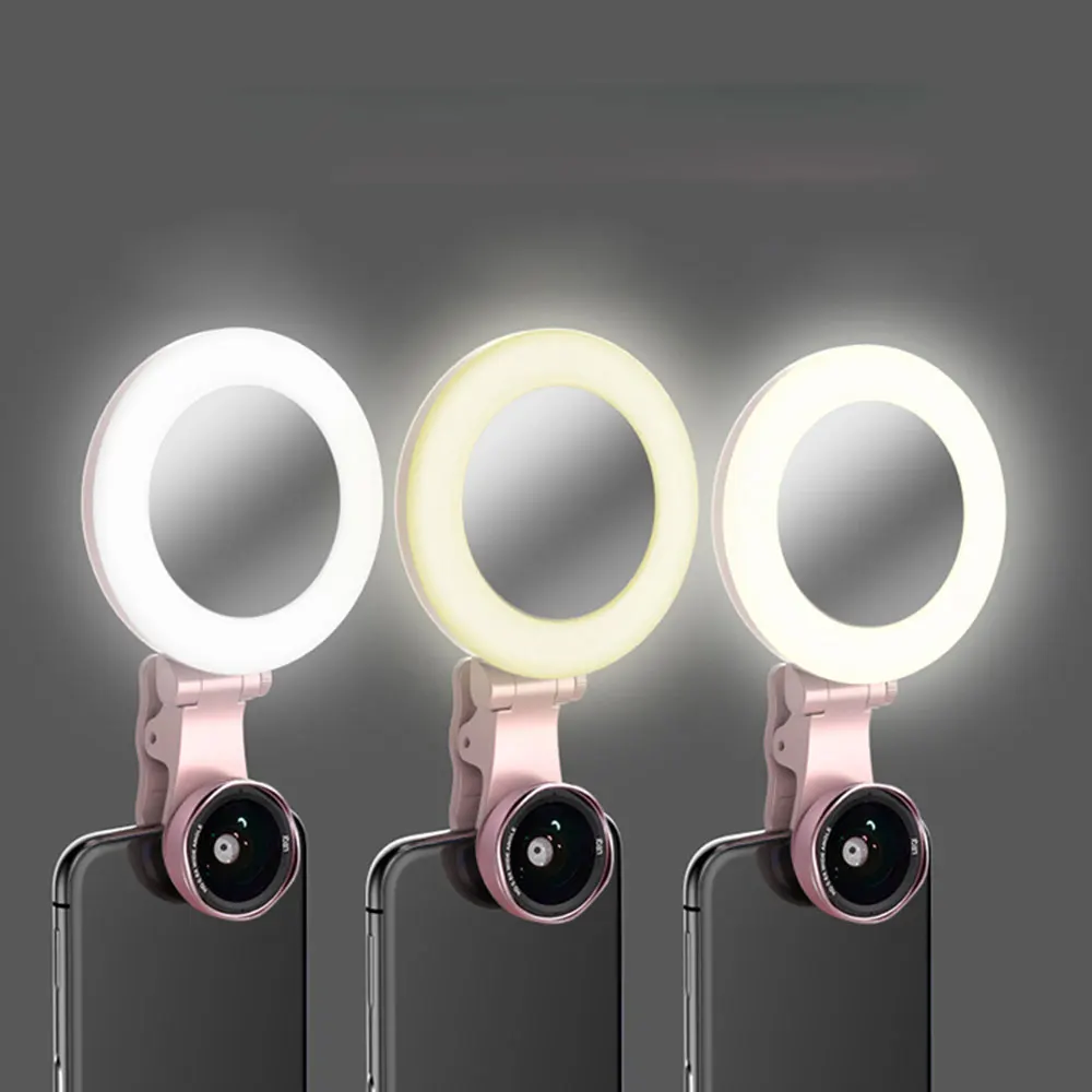 USB зарядка селфи объектив вспышка портативная светодиодная камера мобильный