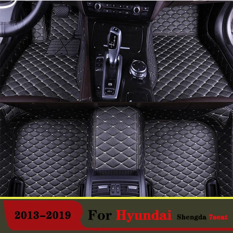 Автомобильные коврики для Hyundai Shengda, 7 сидений, 2019, 2018, 2017, 2016, 2015, 2014, 2013, кожаные автомобильные коврики, водонепроницаемые внутренние, под заказ