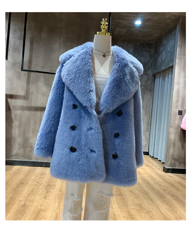 PTSLAN женская натуральная шерсть замша пальто куртки Шуба