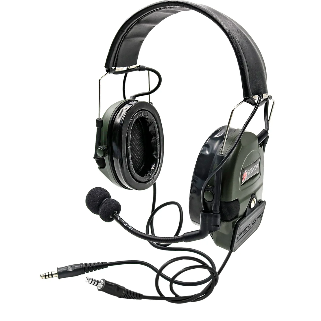 TAC-SKY Dual Communication Tactical Headset COMATC I Noise Reduction Pickup Hearing Protection Walkie-Talkie Headset FG