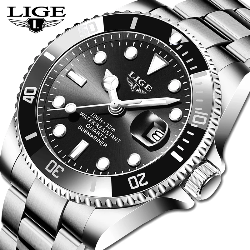 

LIGE Top Brand Luxury Fashion New Men Watches 30M Waterproof Date Clock Male Sport Watch Men Quartz Wristwatch Relogio Masculino