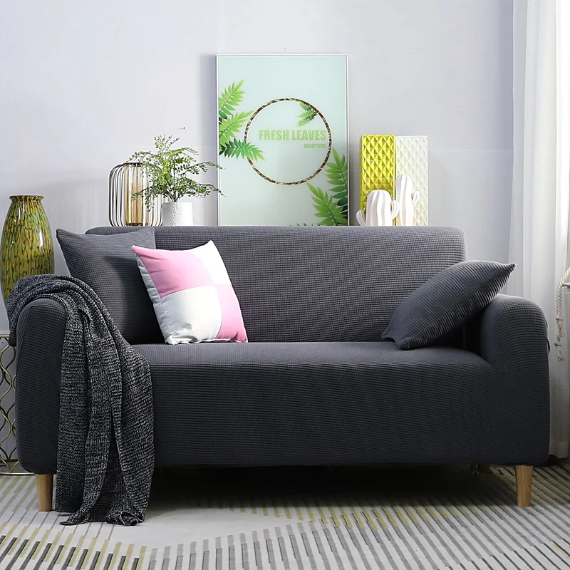 Dark gray Elvet чехлы для диванов для гостиной, одноцветные секционные чехлы для диванов, эластичные чехлы для диванов, домашний декор, чехлы для диванов, высокое качество - Цвет: Dark gray