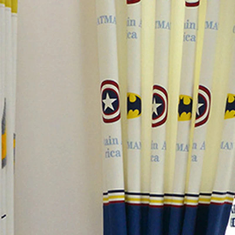 Curtain Cloth Стежка, супер герой, занавески для детской комнаты, хлопок, лен, занавески для детской комнаты, Капитан Америка/Бэтмен/щит, занавески WP428#40 - Цвет: Curtain Cloth