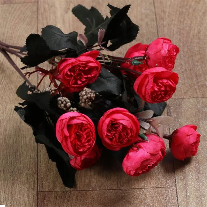 10Pcs Fake Clove Tea Bud (7 stems/bunch) 11.81&quot Length Simulation Camellia for Wedding Home Decorative Artificial Flowers | Дом и сад