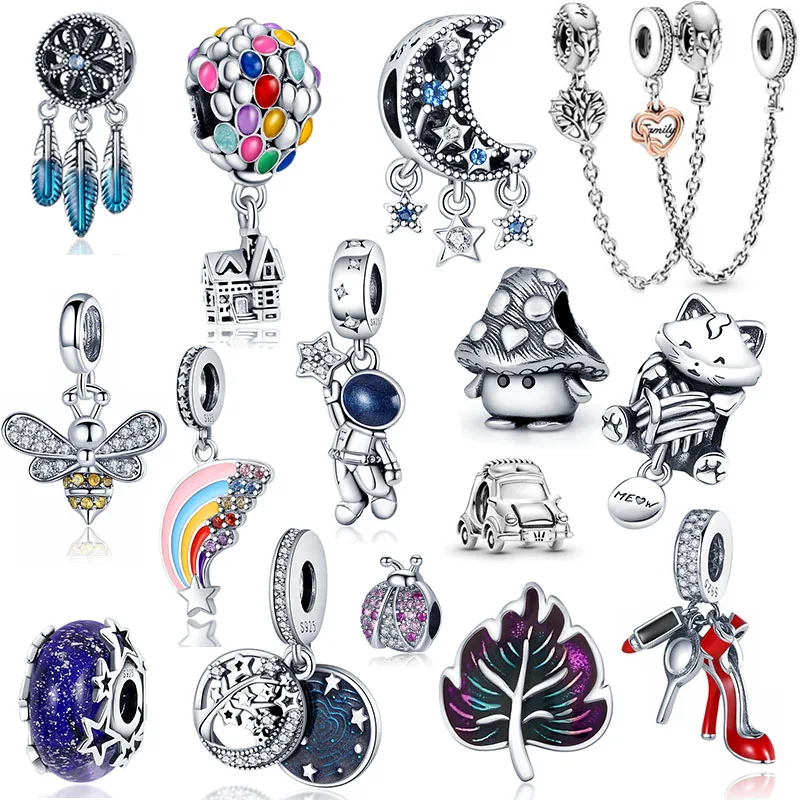 

New 925 Sterling Silver Animal plant and shoe cup Fit Original Pandora Bracelet Fine Silver Jewelry Gift