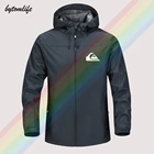 Модная ветрозащитная Мужская куртка Quiksilver с белым логотипом на осень и зиму, для прогулок на свежем воздухе, с капюшоном, высококачественная, мягкая, азиатского размера