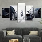 Гоночный плакат с автомобилями холст картины настенные картины рамка Декор 5 шт. для домашнего декора