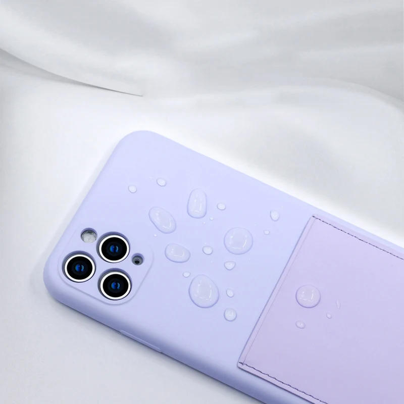 

2021 Newest Liquid Silicone Luxury Cases For iPhone 11 12 Pro Max mini 7 8 6 Plus XR X XS MAX Wallet Card Slots Shockproof Cover