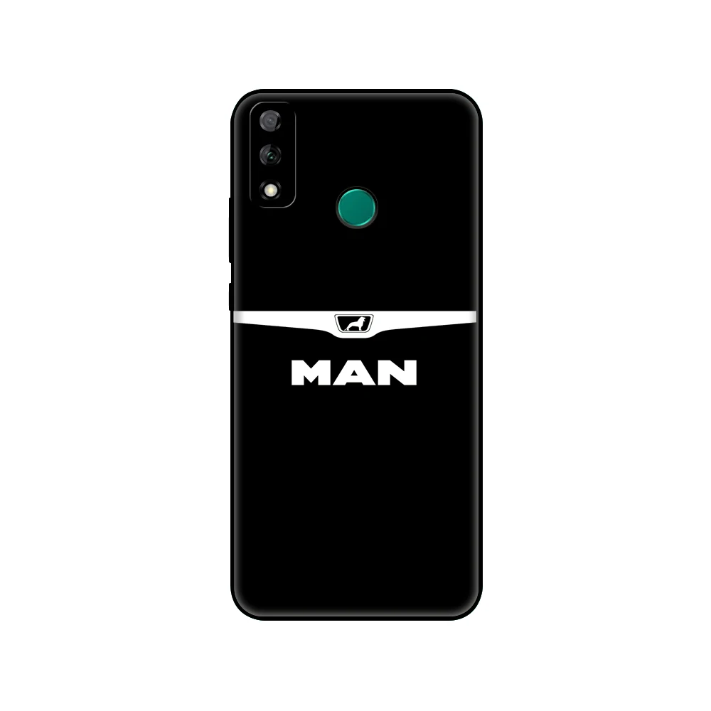 Черный чехол из ТПУ для Huawei Y9S Y6S Y8S Y5P Y7P Y8P Y5 lite Prime 2018 Y6 2019 с логотипом Man trucks |
