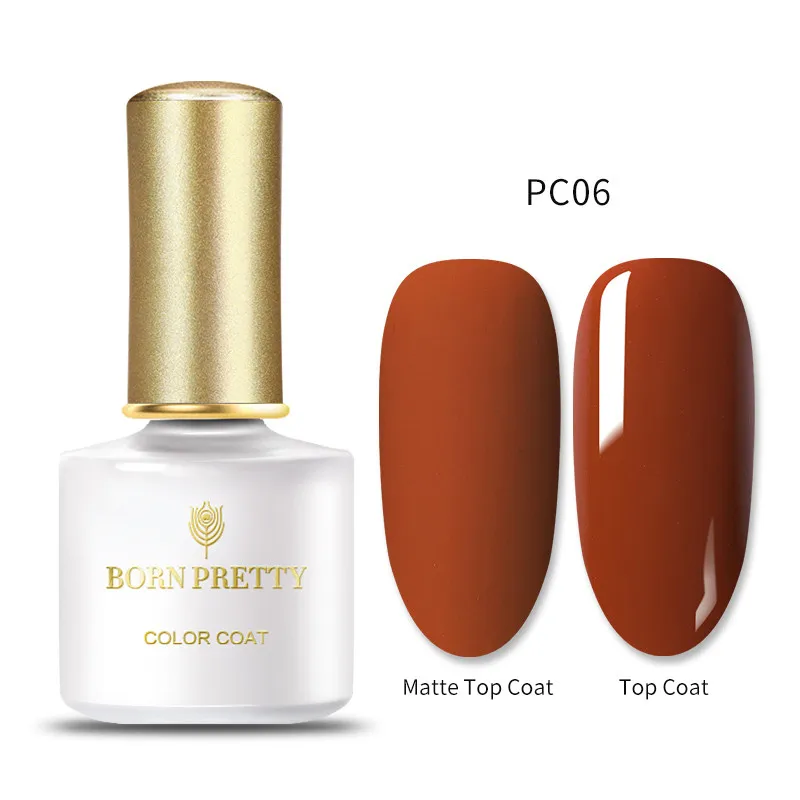 PC06 BORN PRETTY Gel Polish Plum Color Semi Permanent Soak Off Gel Nail Polish 60 Colors Nail Art Gel Varnish Matt Top Coat Need 6ml - Цвет: PC06