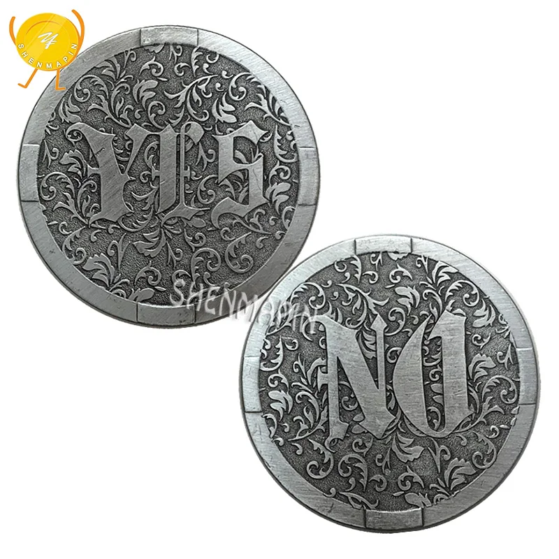 Да Нет решение памятная монета с трехмерной аппликацией в виде под Винтаж