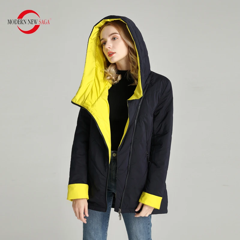 MODERN NEW SAGA 2020 Женская Куртка Весна Стеганое Пальто Полиэстер Осеннее Теплое