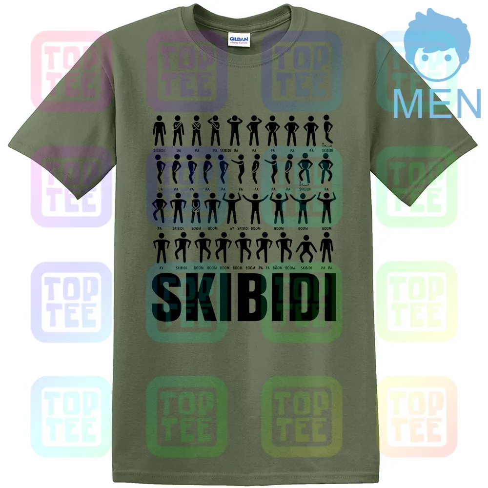 Одежда для маленьких и больших SKIBIDI танцевальный вызов неофициальных взрослых Футболка - Цвет: Армейский зеленый
