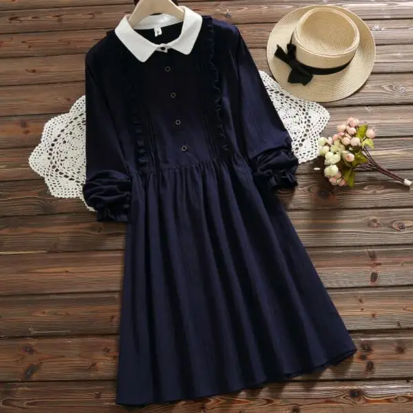 Vestidos Verano 2020 голубое розовое милое платье Мори для девушек женские винтажные
