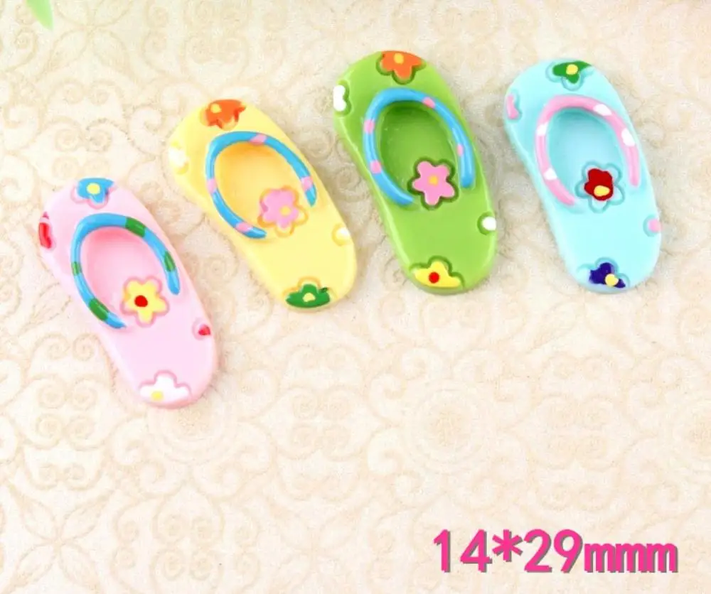 DIY тапочки из смолы очаровательные Цветочные флип-флоп кабошоны для рукоделия