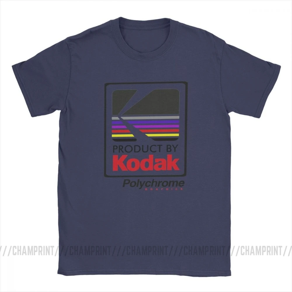 Тёмно-синий Kodak Полихромная бомбардировщик Awesome Футболка мужская короткий рукав топы Классическая футболка хлопок Crewneck футболки - Цвет: Тёмно-синий