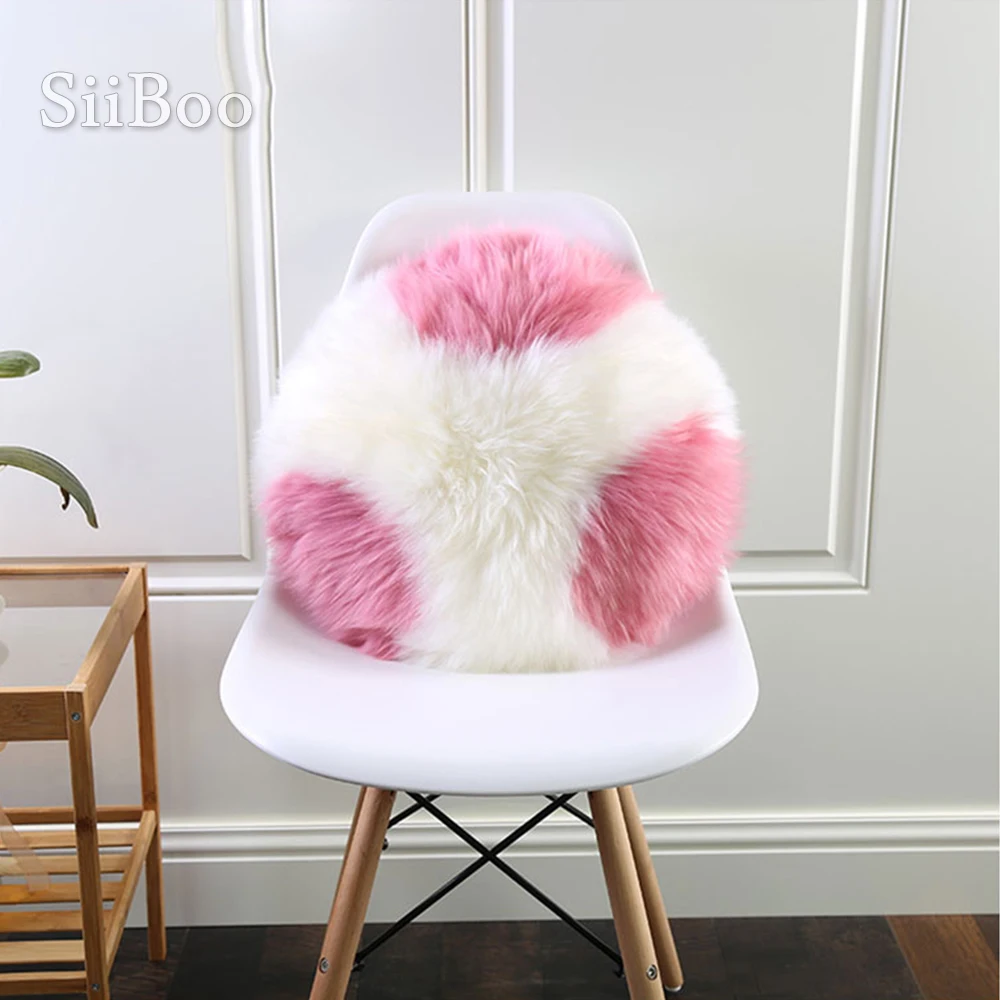 Осенне зимние круглые подушки для дивана из натуральной овечьей кожи|Подушка| |