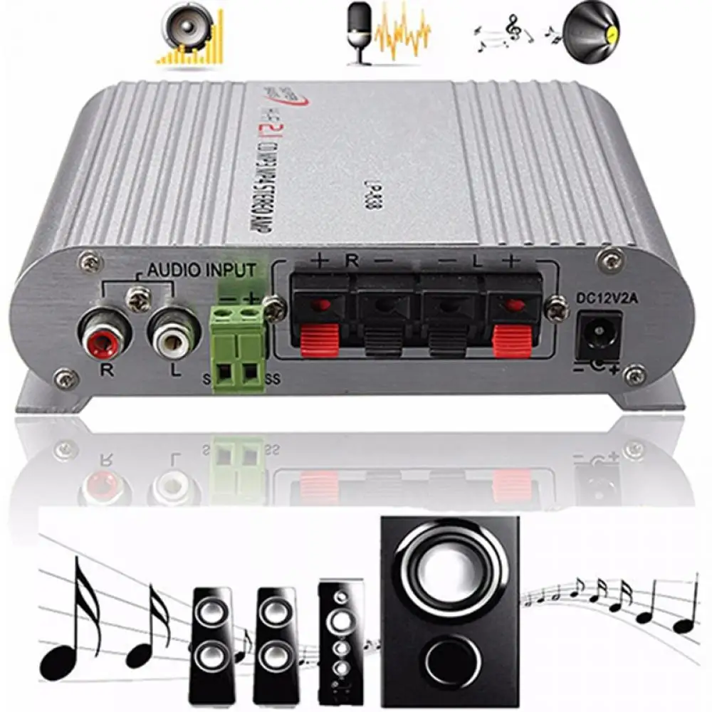 

HiFi MP3 Radio Car Home Audio Stereo Bass Speaker Booster Amplifier