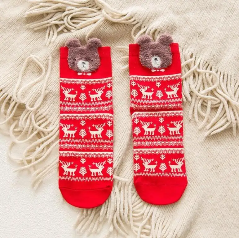 

Women socks Casual winter Christmas Socks David's deer Socks Cotton Cartoon Keep Warm lady Socks Christmas Gitt