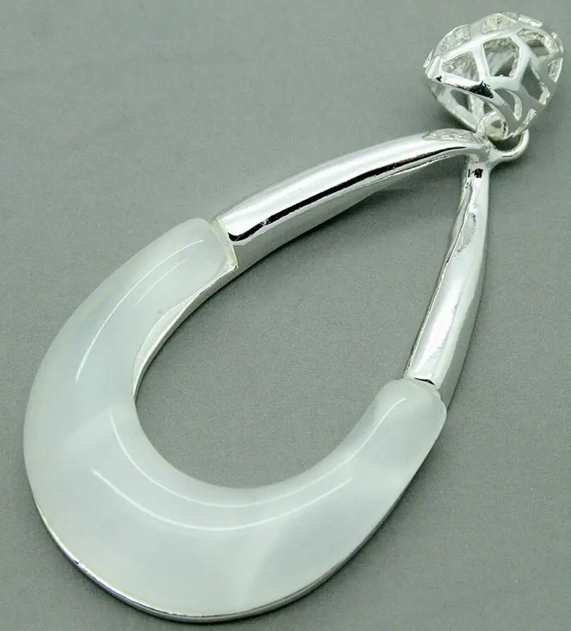 Бесплатная доставка винтажный кулон из серебра 925 пробы с прозрачными белыми