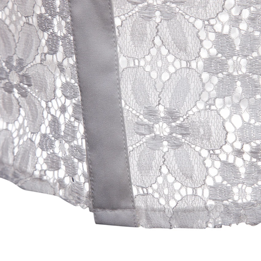 Прозрачная Мужская кружевная рубашка сексуальная короткий рукав прозрачная