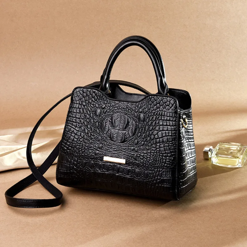 vintage fashion crocodile genuine leather luxury ladies handbags women bags designer woman shoulder bag female bolsas feminina free global shipping