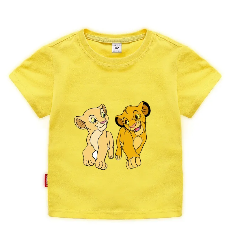 Летняя одежда для подростков мальчиков с рисунком из мультфильма Король Лев и
