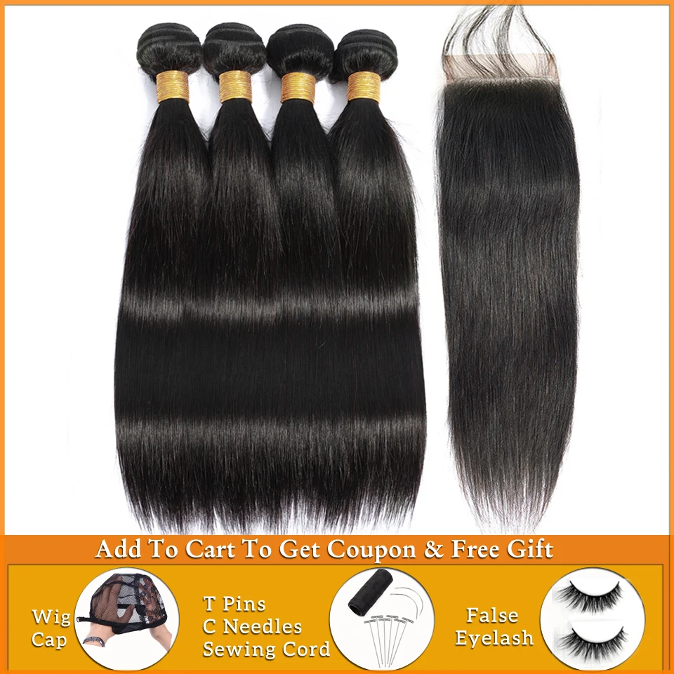 Прямые пряди волос lanqi с застежкой человеческие волосы волнистые 2 4 перуанпряди