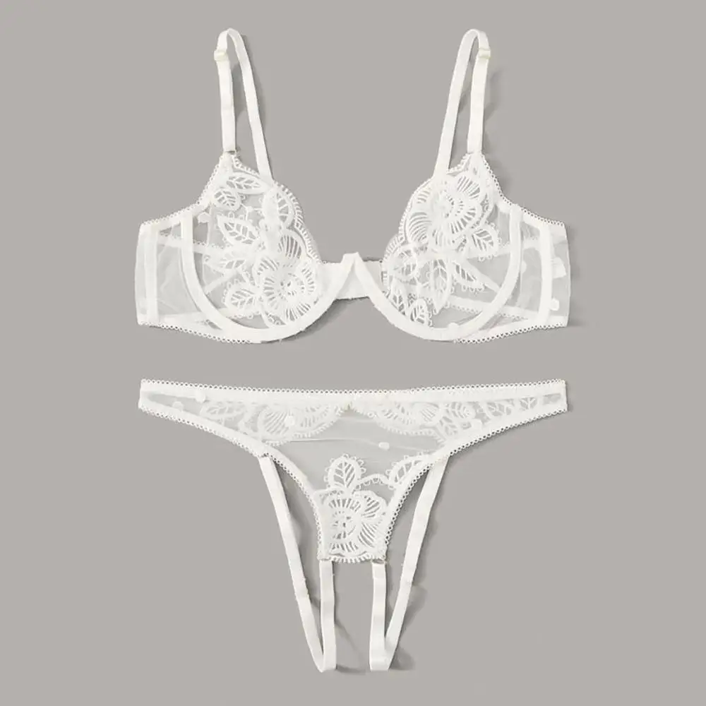 White Женское нижнее белье, корсет, кружева, на косточках, пижамы, нижнее белье, топы и трусы Sous Vetement Femme, сексуальный ансамбль, четыре сезона, Lenceria - Цвет: White
