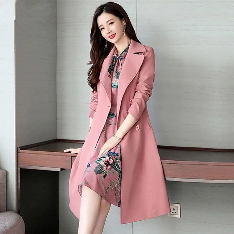 Женский осенне весенний облегающий тренчкот женское платье Женская ветровка