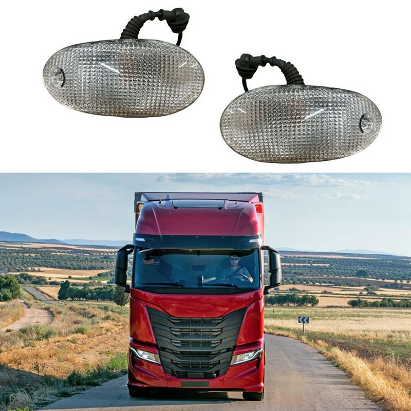 

New2Pcs 24V Truck LED Sun Visor Light Sunshade Light Marker Light for Iveco Eurocargo Tector Stralis 2009-2015 504047265