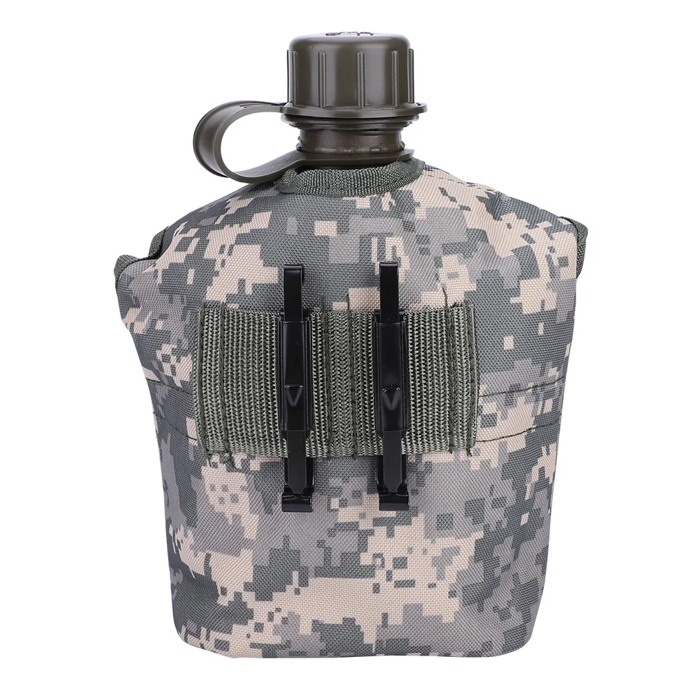 1000 мл камуфляжная ткань армейская зеленая пластиковая Спортивная бутылка для