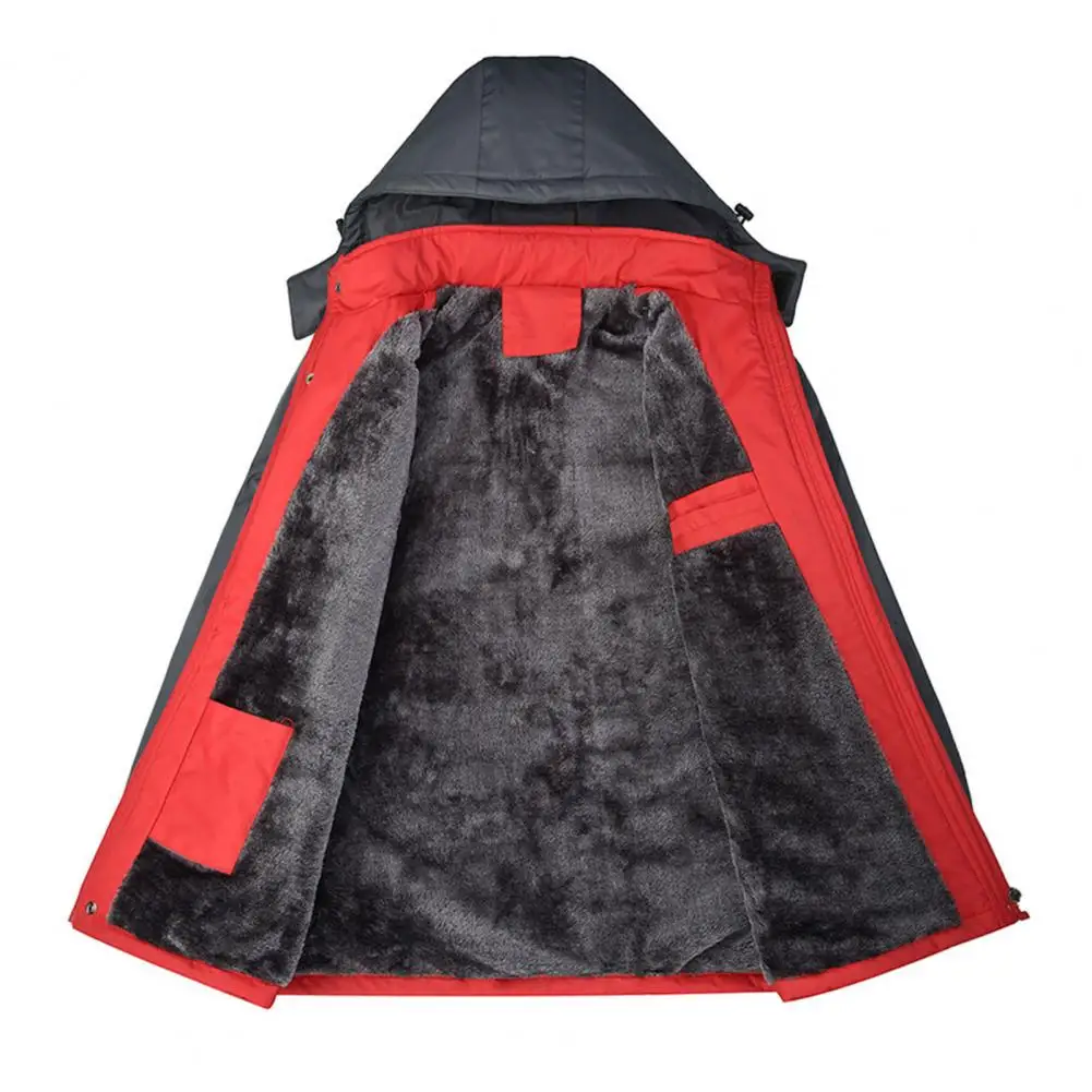 Men's Jacket Contrast Colors Jackets Hooded Windproof Reflective Men's Winter Jacket Stripe Super Warm Down Coat for Climbing