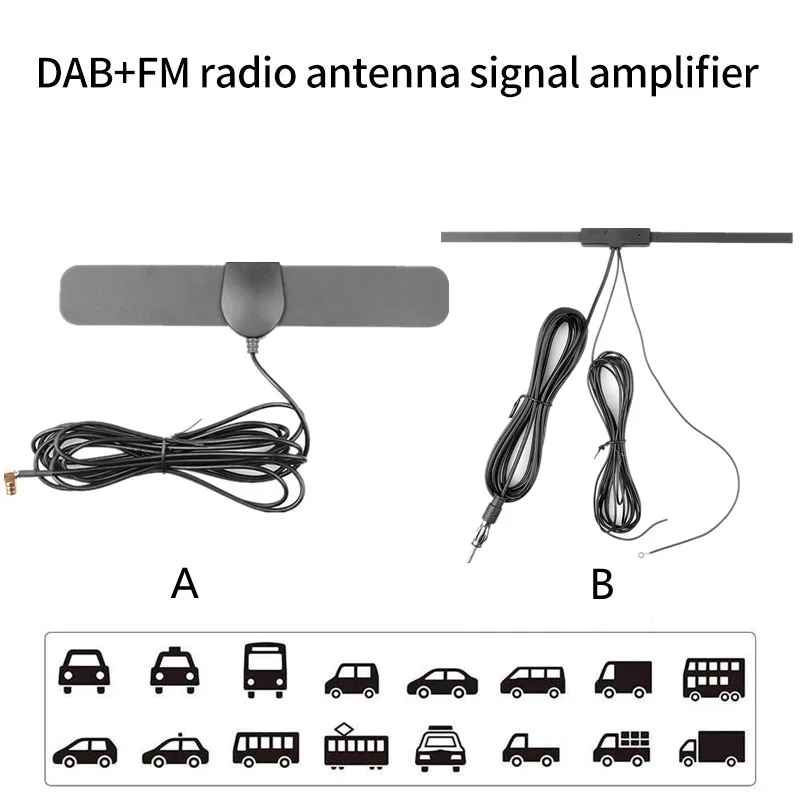 1 шт. универсальная DAB + FM радиоантенна усилитель Сигнала Антенна Plug Play VHF UHF авто