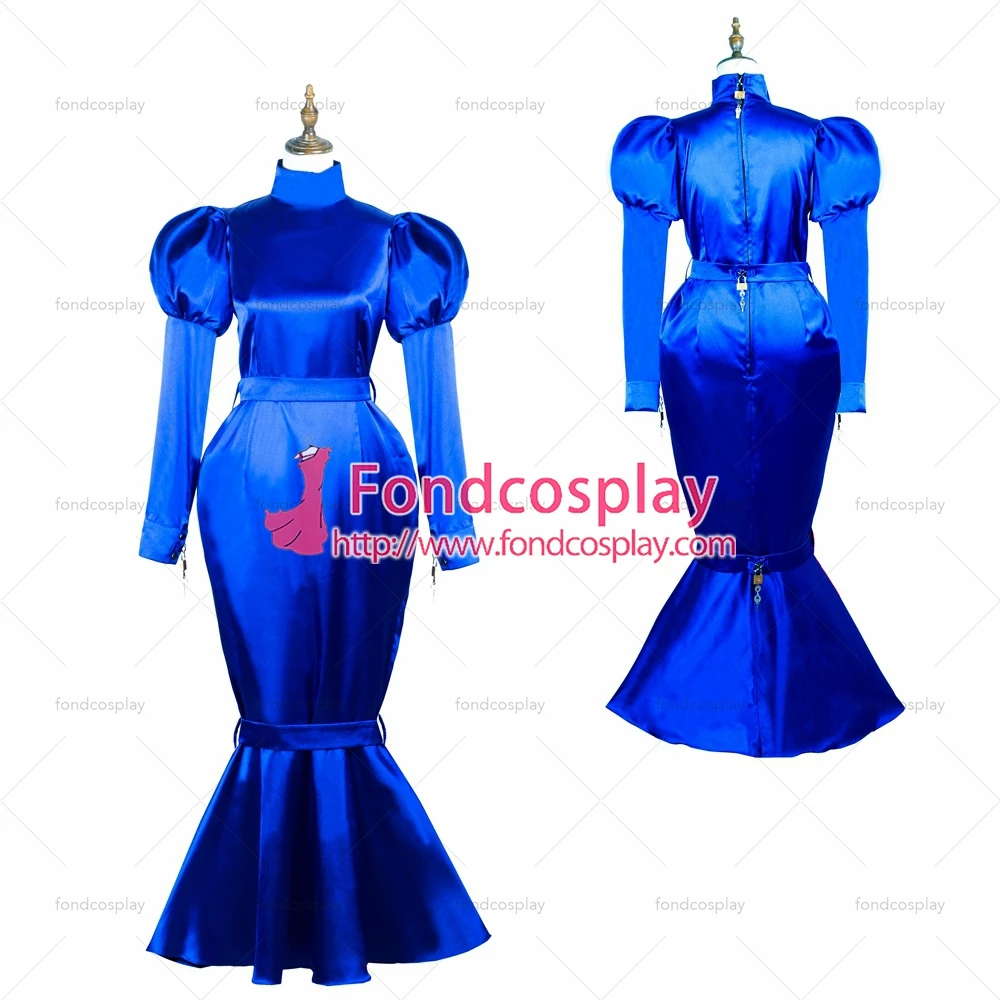 

Длинное атласное платье для взрослых с фиксируемой юбкой «рыбий хвост» [G3722]