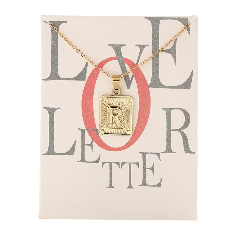 26 ожерелье с буквенными подвесками золотого цвета серия военных карт колье чокер