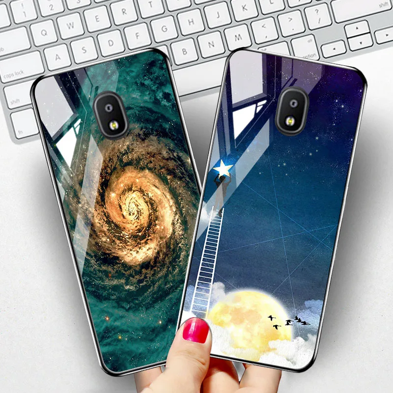 Ojeleye для samsung Galaxy J7 чехол закаленное Стекло Крышка для samsung J7 PRO A6 A5 A7 A8 J7 плюс J2 Core J4 J6 J8 чехлы на сиденья