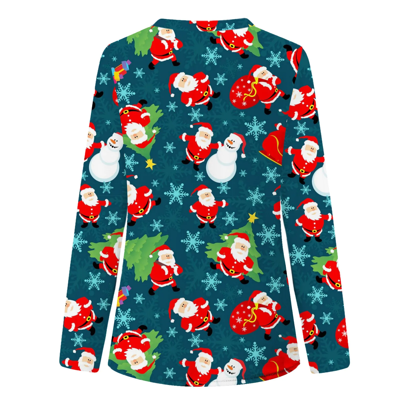 Унисекс скрабы топы Рождественская печать рабочая одежда для лаборатории ухода