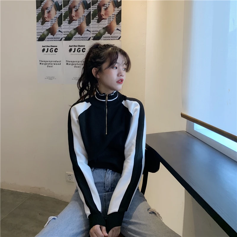 Женская футболка с коротким рукавом в стиле пэчворк модная водолазка длинными