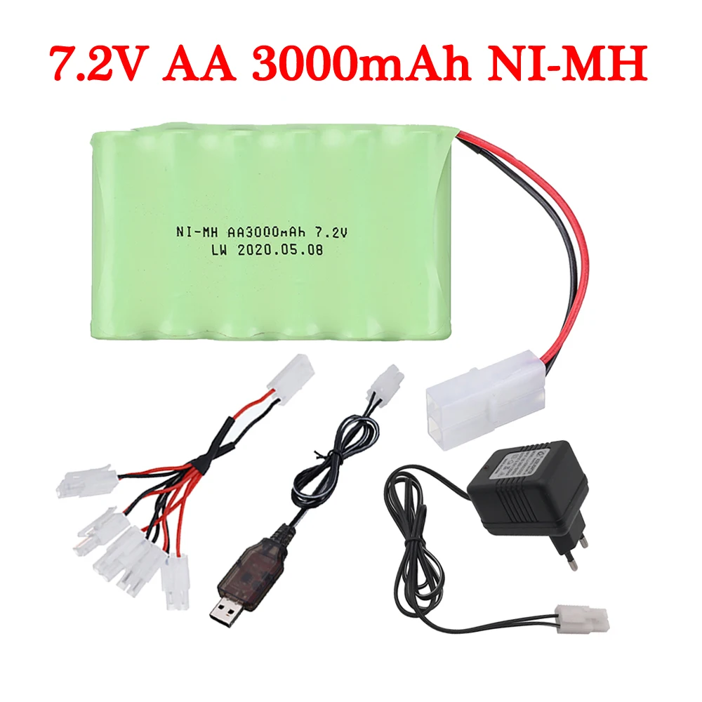 

Аккумуляторная батарея 7,2 в AA Ni-MH с зарядным кабелем для радиоуправляемых игрушек, автомобилей, лодок, танков, роботов, грузовиков, пистолето...