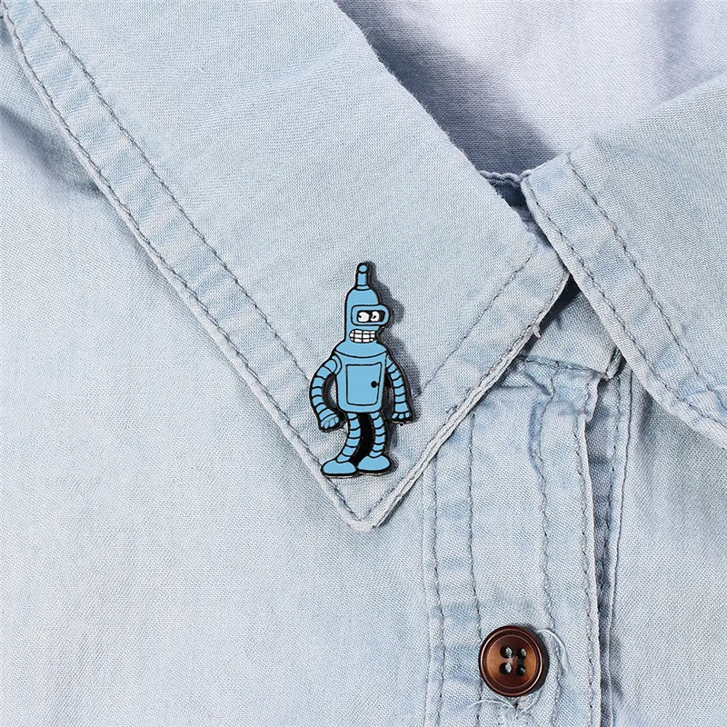 Брошь в будущее с изображением робота | Украшения и аксессуары
