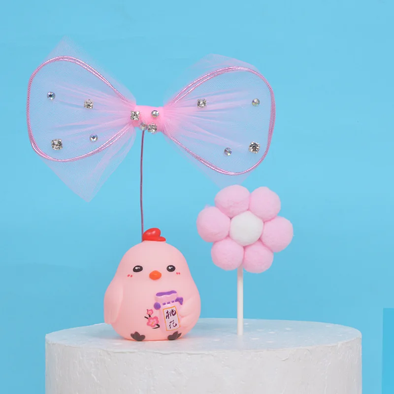 Милый торт Топпер бант стразы кристалл вставки Декор еда топперы с днем рождения