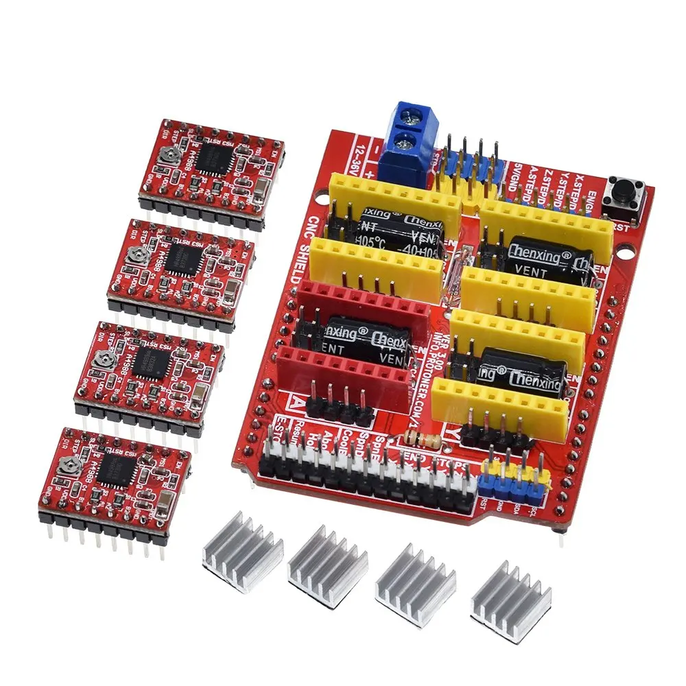 Cnc shield v3. 3dv4 cnc shield v4 + nano 3,0 + 3 шт. a4988 /drv8825 reprap stepper набор драйверов. a4988 arduino. cnc shield arduino mega.